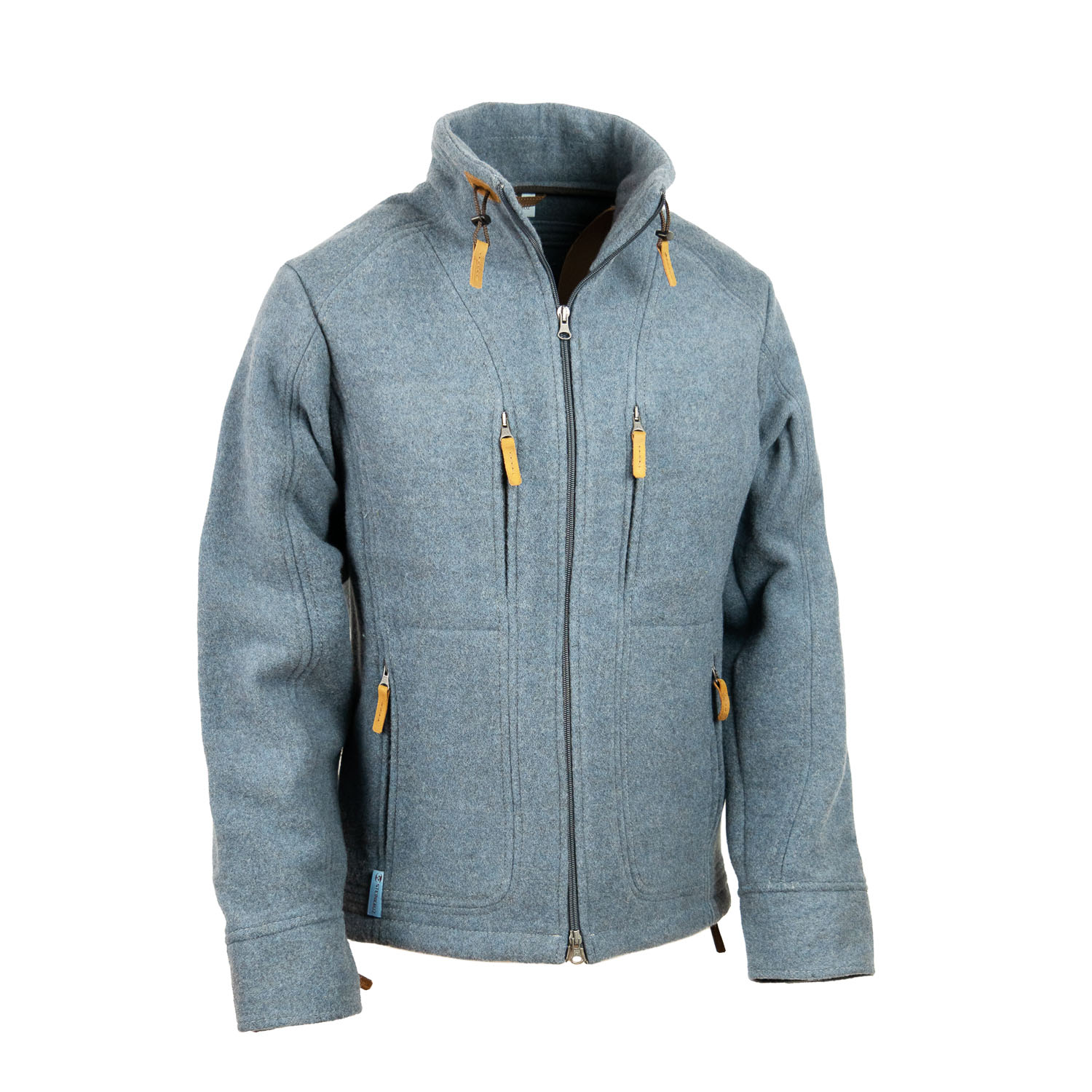 blaue Wolljacke aus Loden Lodenjacke, hellblau