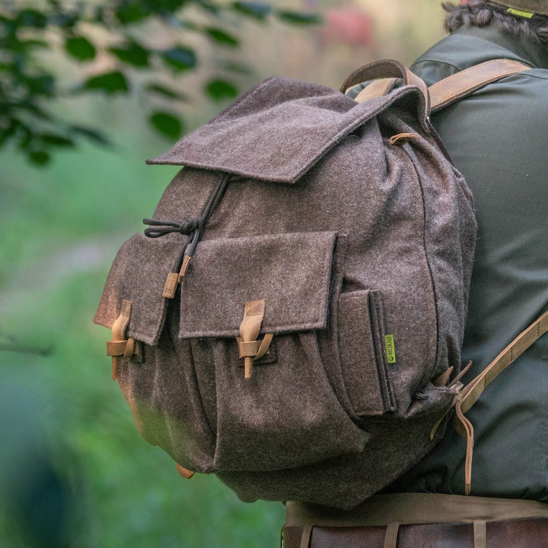 Loden Jagdrucksack Mit Sitzkissen - Lautloser Rucksack Aus Wolle Für Outdoor & Wandern