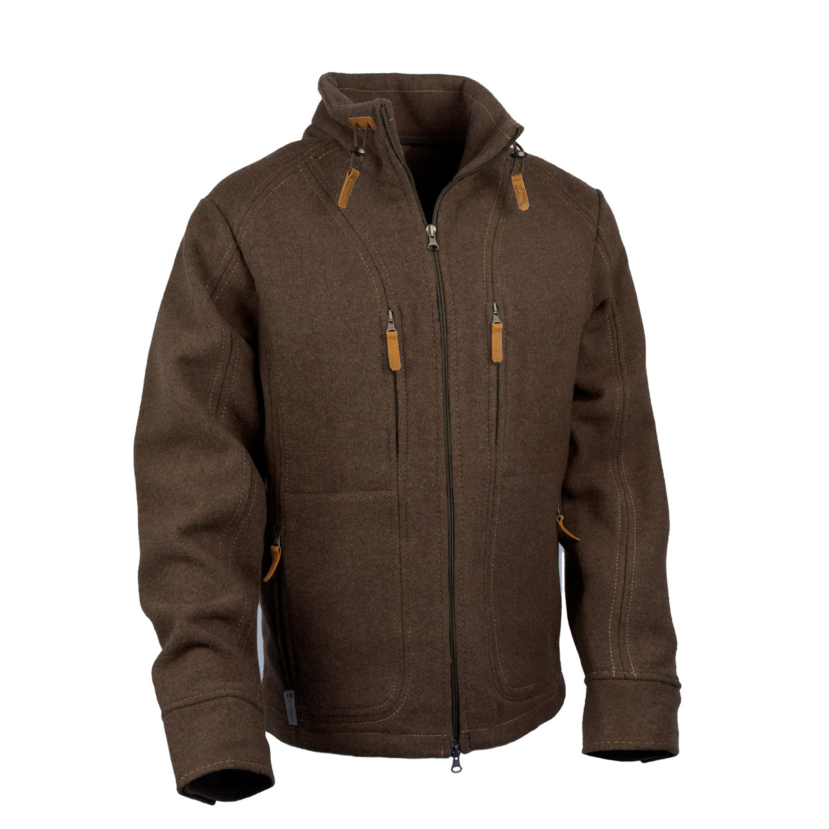 Lodenfleecejacke, braun braune Lodenjacke