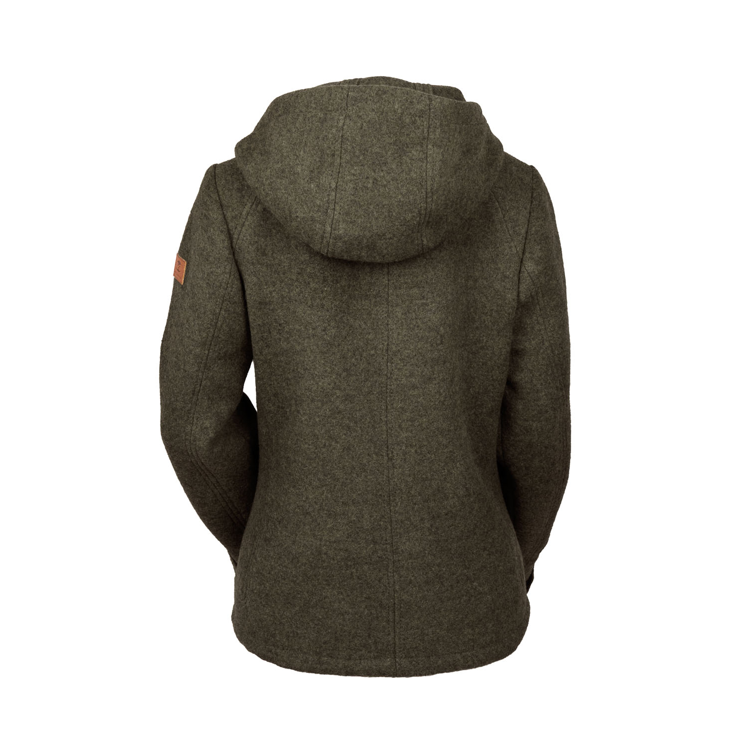 graue Lodenjacke mit Kapuze für Damen graue Kapuzenjacke mit Kapuze aus Lodenfleece