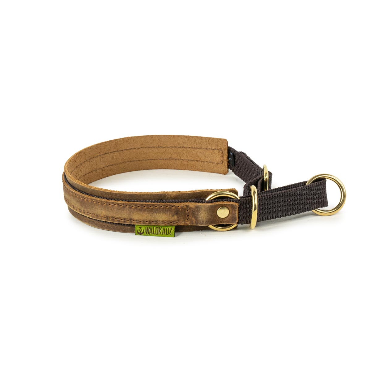 Zug-Stopp-Halsung braun mittelgroßes Zug-Stopp-Halsband braun