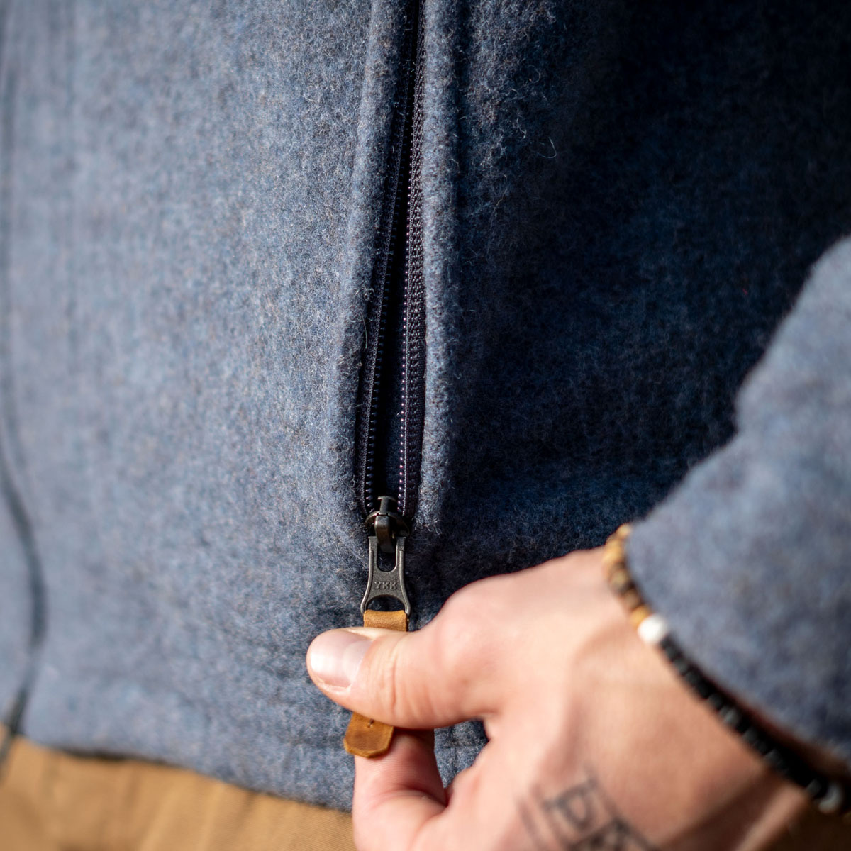 Detail Kapuzenhuber Lodenfleecejacke