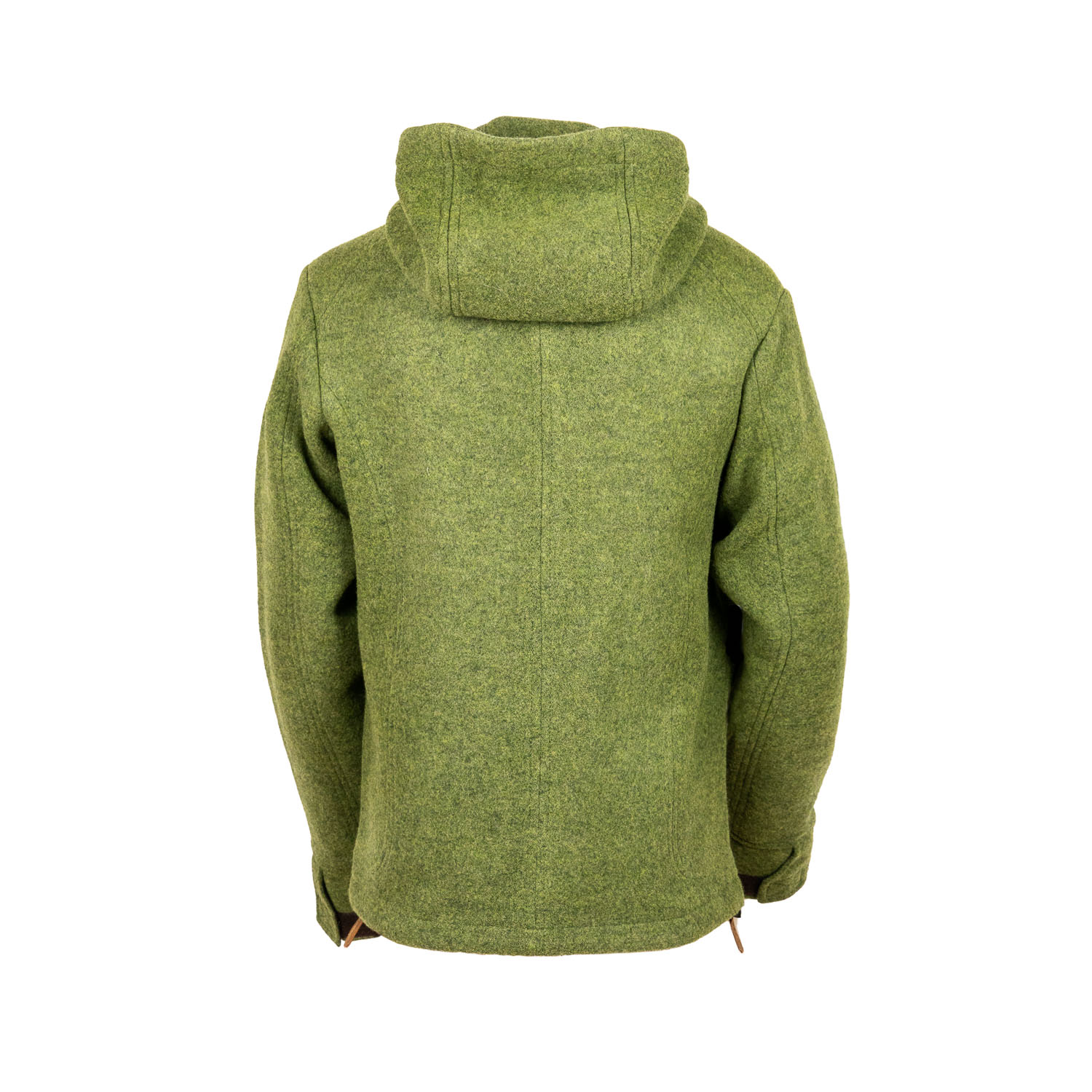 grüne Kapuzenjacke aus Lodenfleece grüne Lodenjacke mit Kapuze