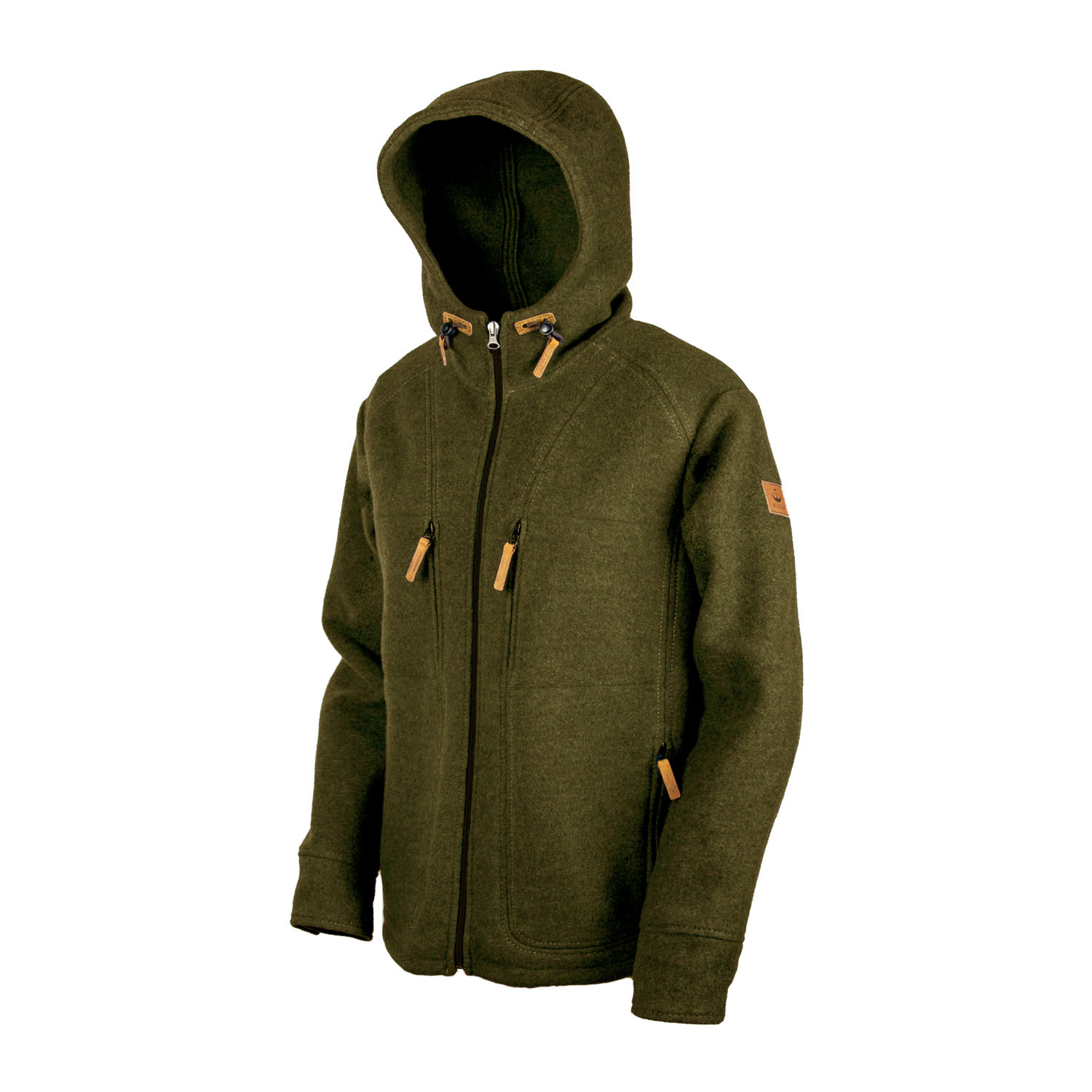 Lodenfleece-Hoodie "Kapuzenhuber", Moosgrün