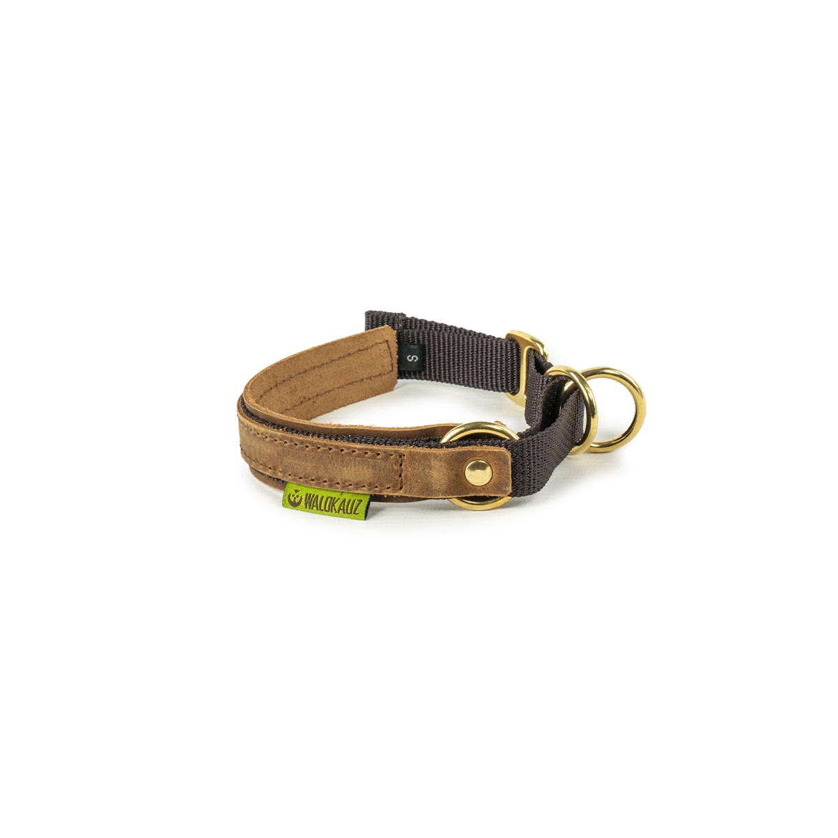 Zug-Stopp-Halsung braun sehr kleines Zug-Stopp-Halsband braun