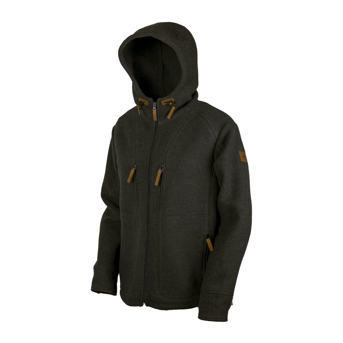 schwarze Wolljacke aus Loden