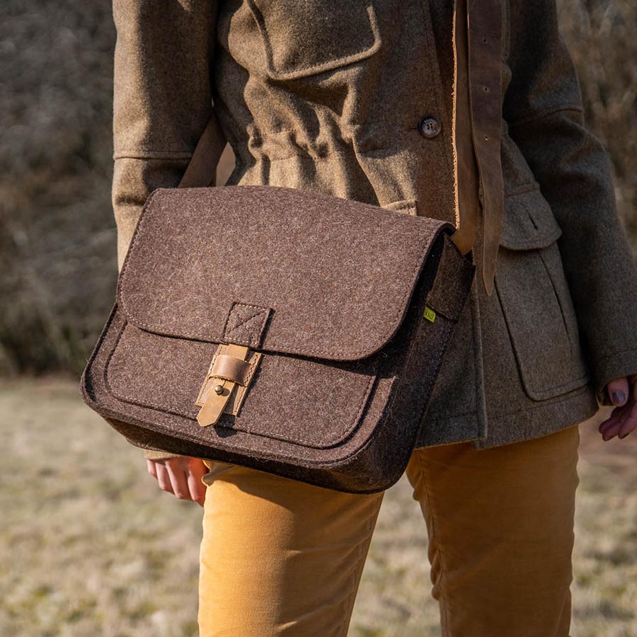 Jagdtasche aus Wollfilz und Leder - Main Image