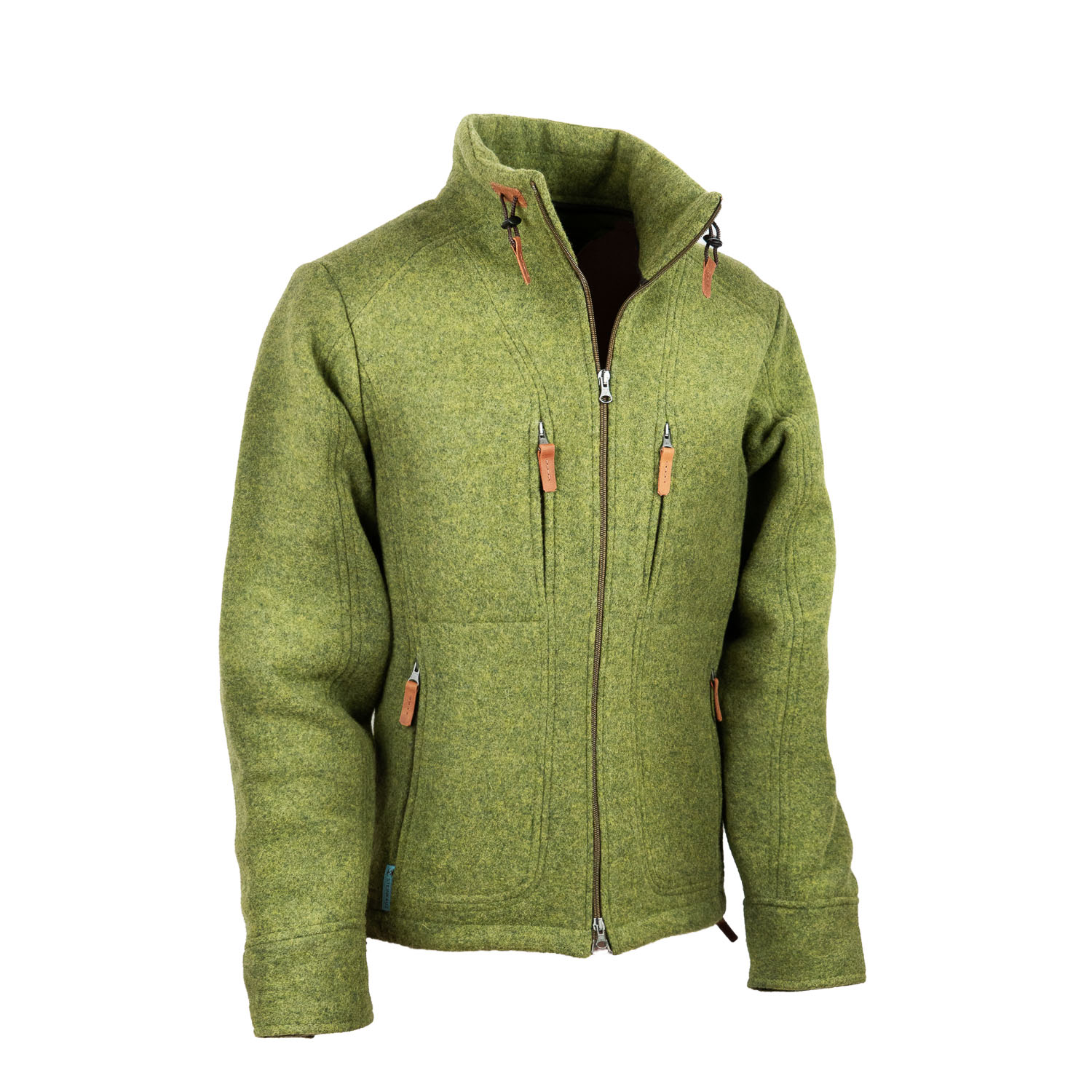 Wolljacke aus Lodenfleece, grün grüne Fleecejacke aus Loden