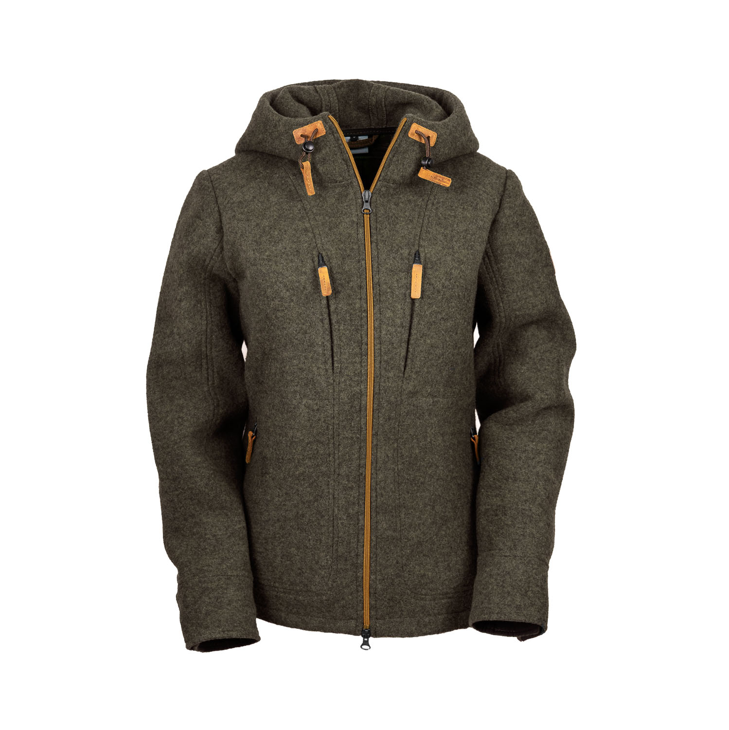 graue Lodenjacke mit Kapuze für Damen graue Kapuzenjacke aus Loden für Damen